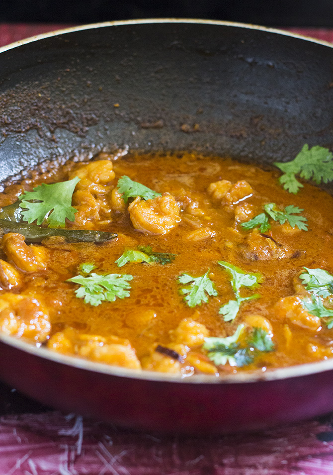 Prawn Masala Curry is an incredibly tasty and an easy recipe.  The spices used in this dish are easily available.