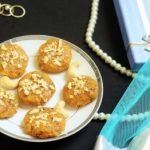 mango burfi recipe in a white plate
