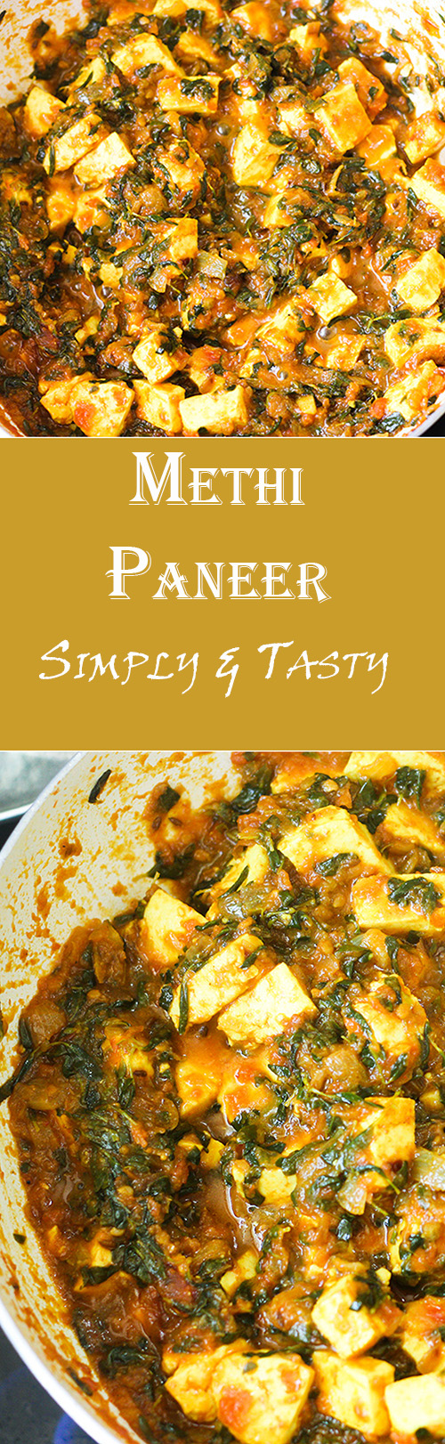 Methi paneer recipe or the paneer methi recipe is a lovely dish that is so simple yet so tasty. The methi paneer is made with the Indian cottage cheese and fenugreek leaves.