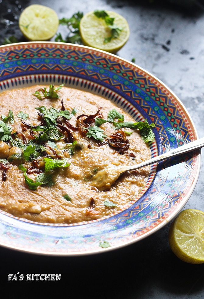 Hyderabadi Haleem Recipe, a delicacy which you can never miss if you ever want a taste of Hyderabadi food. The traditional haleem is a must try in one's life time.