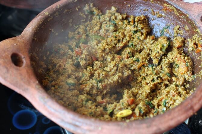 mutton keema recipe getting cooked