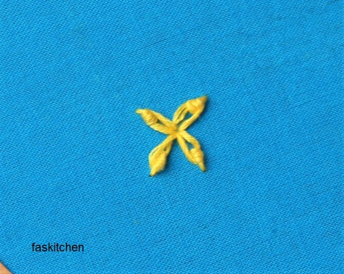 knotted lazy daisy stitch