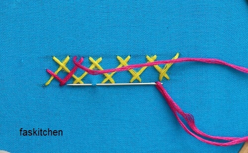 making the double herringbone stitch