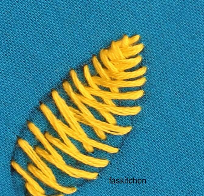 Open Fishbone Stitch In Hand Embroidery (Step By Step & Video