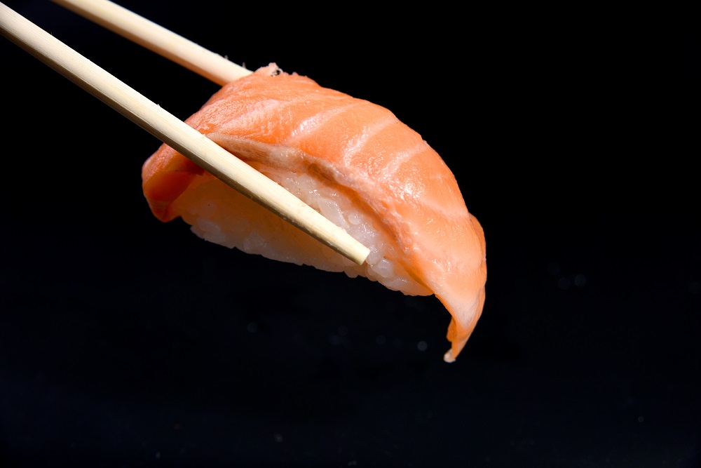 sushi-salmon-nigiri-chopsticks-black