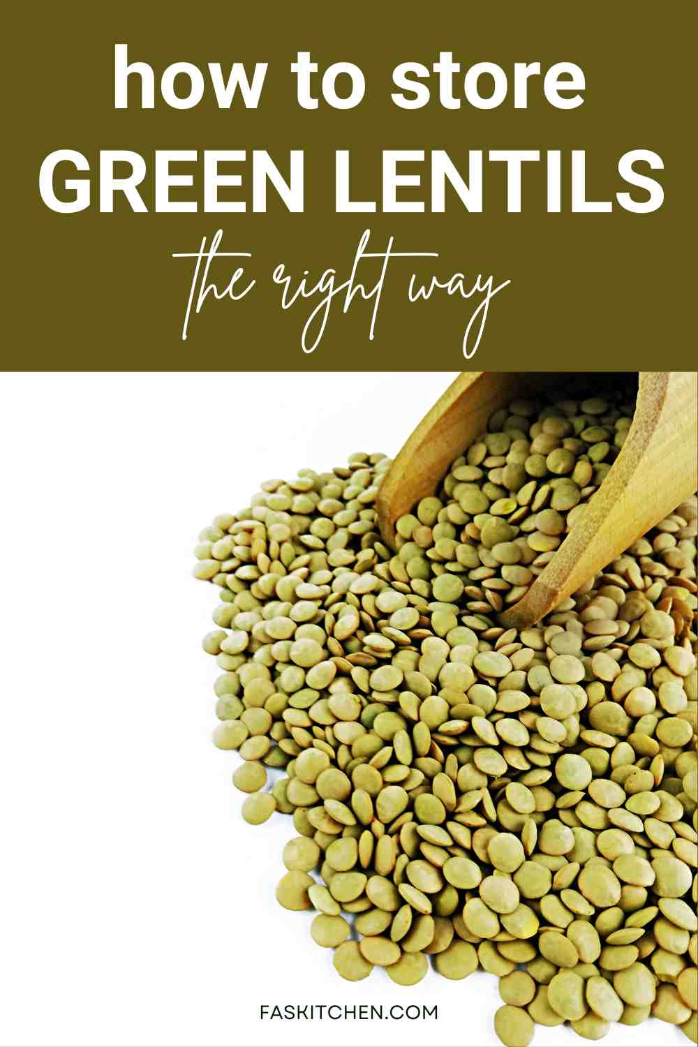 green lentils storing