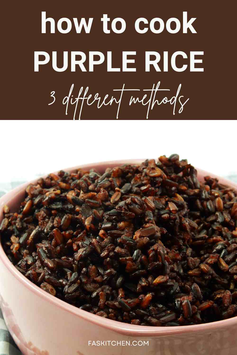 purple rice cooking